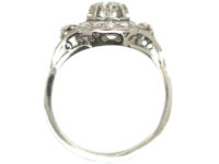 French Art Deco Platinum & Diamond Cluster Ring