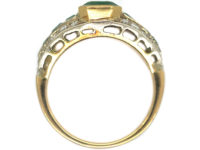 Retro 18ct Gold Emerald & Diamond Ring