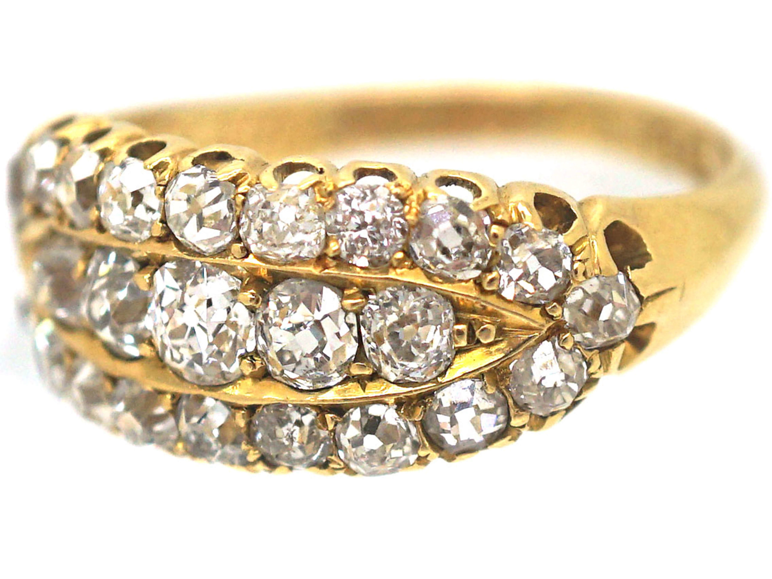 Victorian 18ct Gold & Diamond Boat Shaped Ring (372P) | The Antique ...