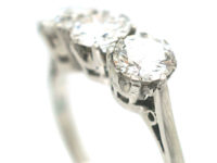 Art Deco 18ct White Gold & Platinum Three Stone Diamond Ring