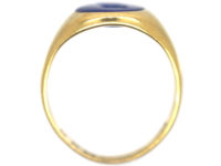 Victorian 18ct Gold & Lapis Lazuli Ring with Intaglio of a Bull