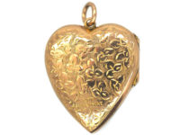 Edwardian 9ct Gold Back & Front Heart Shaped Locket