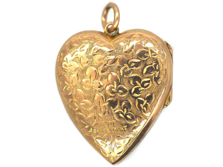 Edwardian 9ct Gold Back & Front Heart Shaped Locket