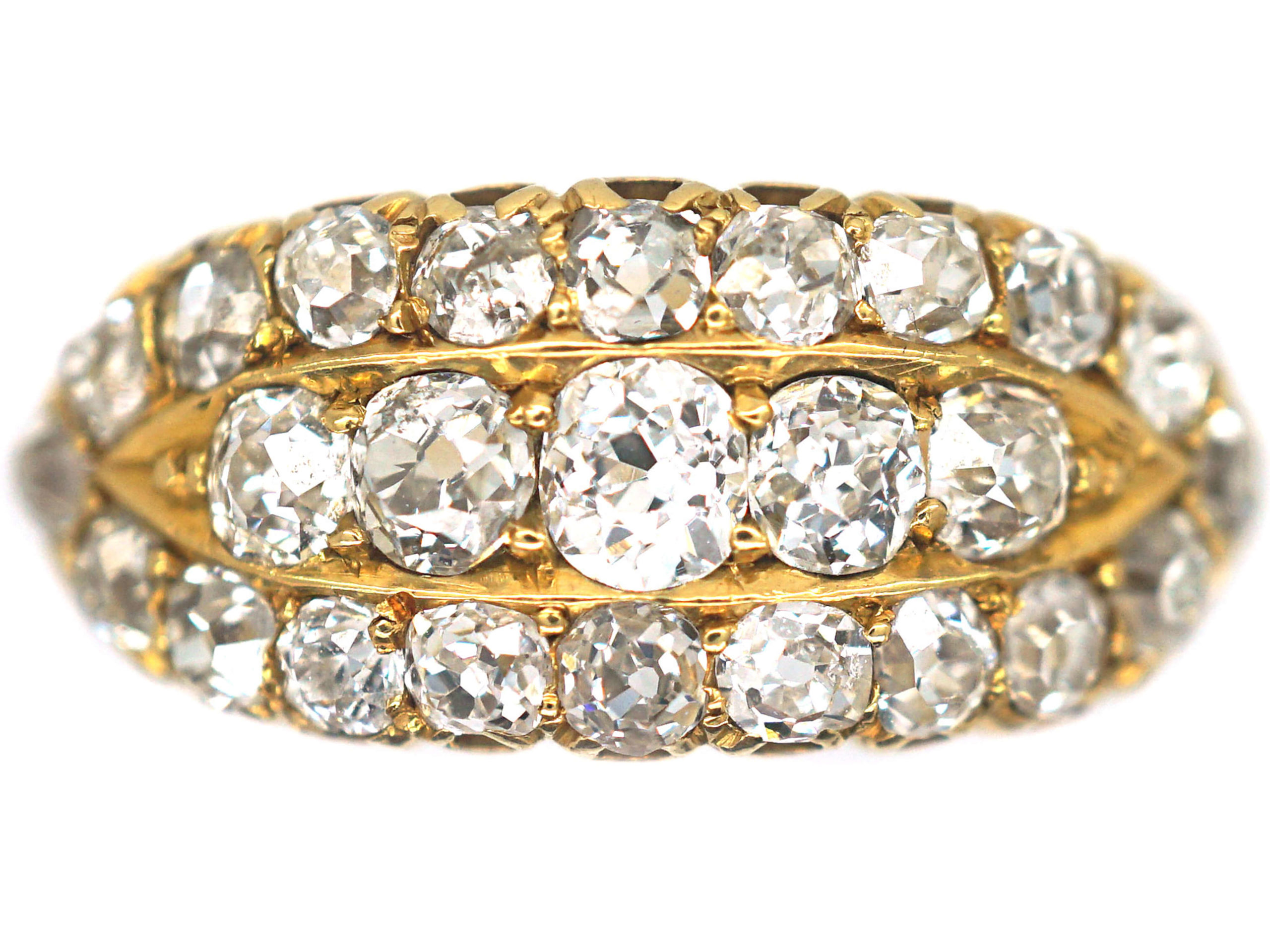 Victorian 18ct Gold & Diamond Boat Shaped Ring (372P) | The Antique ...