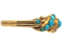 Early Victorian 18ct Gold & Turquoise Forget Me Not Ring