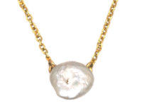 Edwardian 15ct Gold Chain with Baroque Pearl Necklace