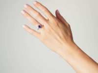 Art Deco 18ct Gold & Platinum, Sapphire & Diamond Oval Cluster Ring