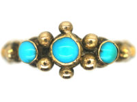 Early Victorian 18ct Gold & Turquoise "Forget me Not" Ring