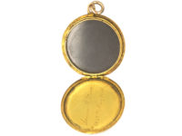 Victorian 18ct Gold Round Engraved Locket