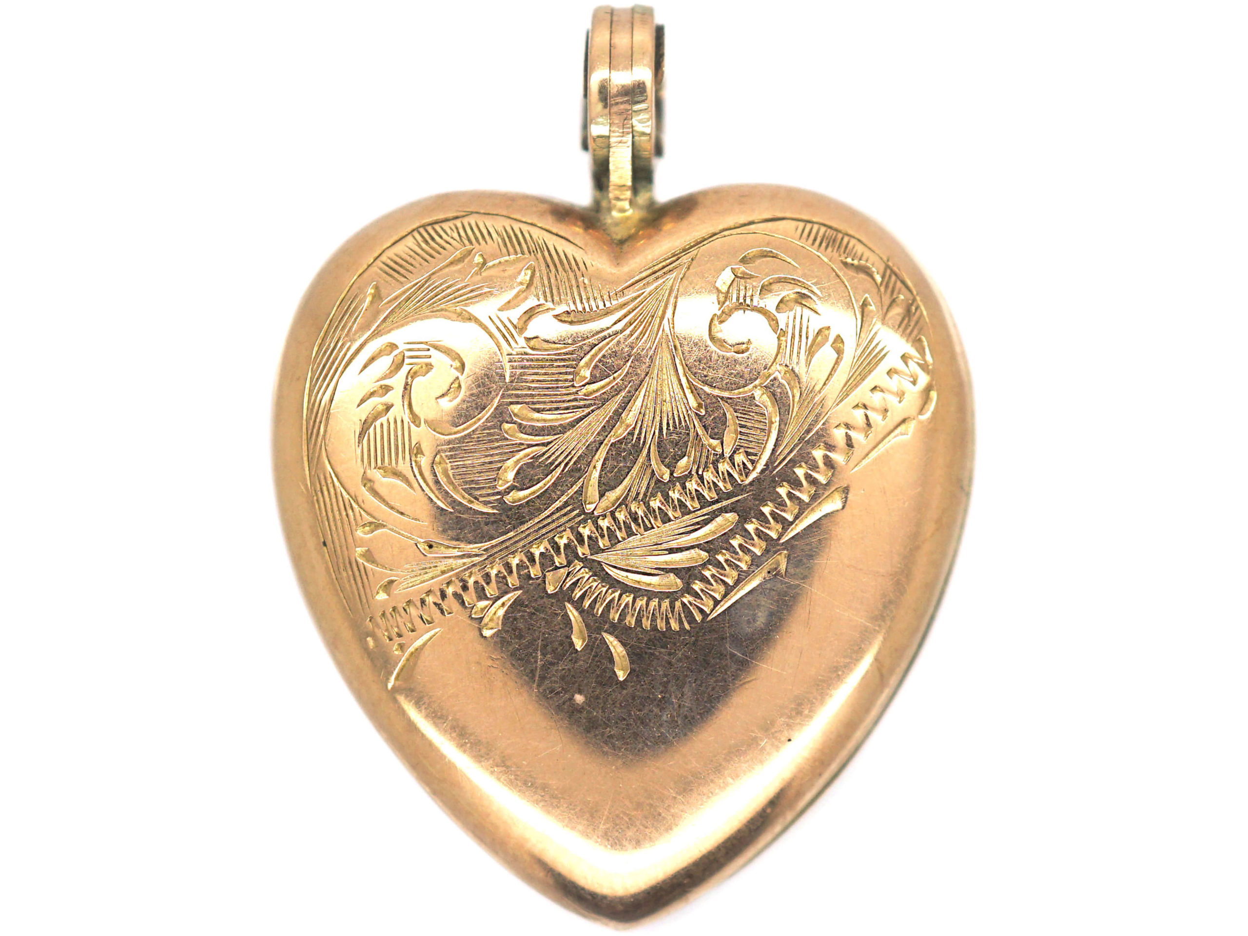 Edwardian Heart Shaped 9ct Gold Locket (481P) | The Antique Jewellery ...