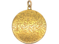 Victorian 18ct Gold Round Engraved Locket