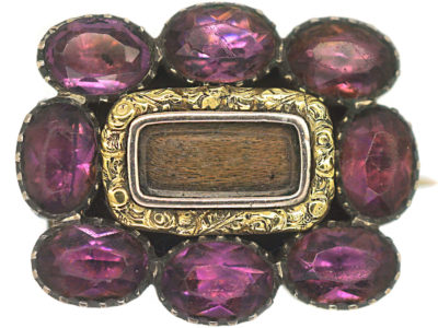 Georgian Amethyst Paste Brooch
