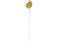 French 18ct Gold Cockerel's Head Tie Pin