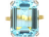18ct Gold Rectangular Aquamarine Ring - The Antique Jewellery Company