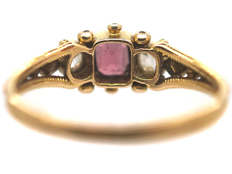 Regency 15ct Gold, Almandine Garnet & Diamond Ring