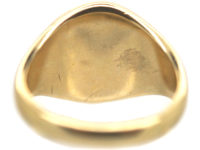 Retro 9ct Gold Signet Ring Engraved witha Rampant Wolf