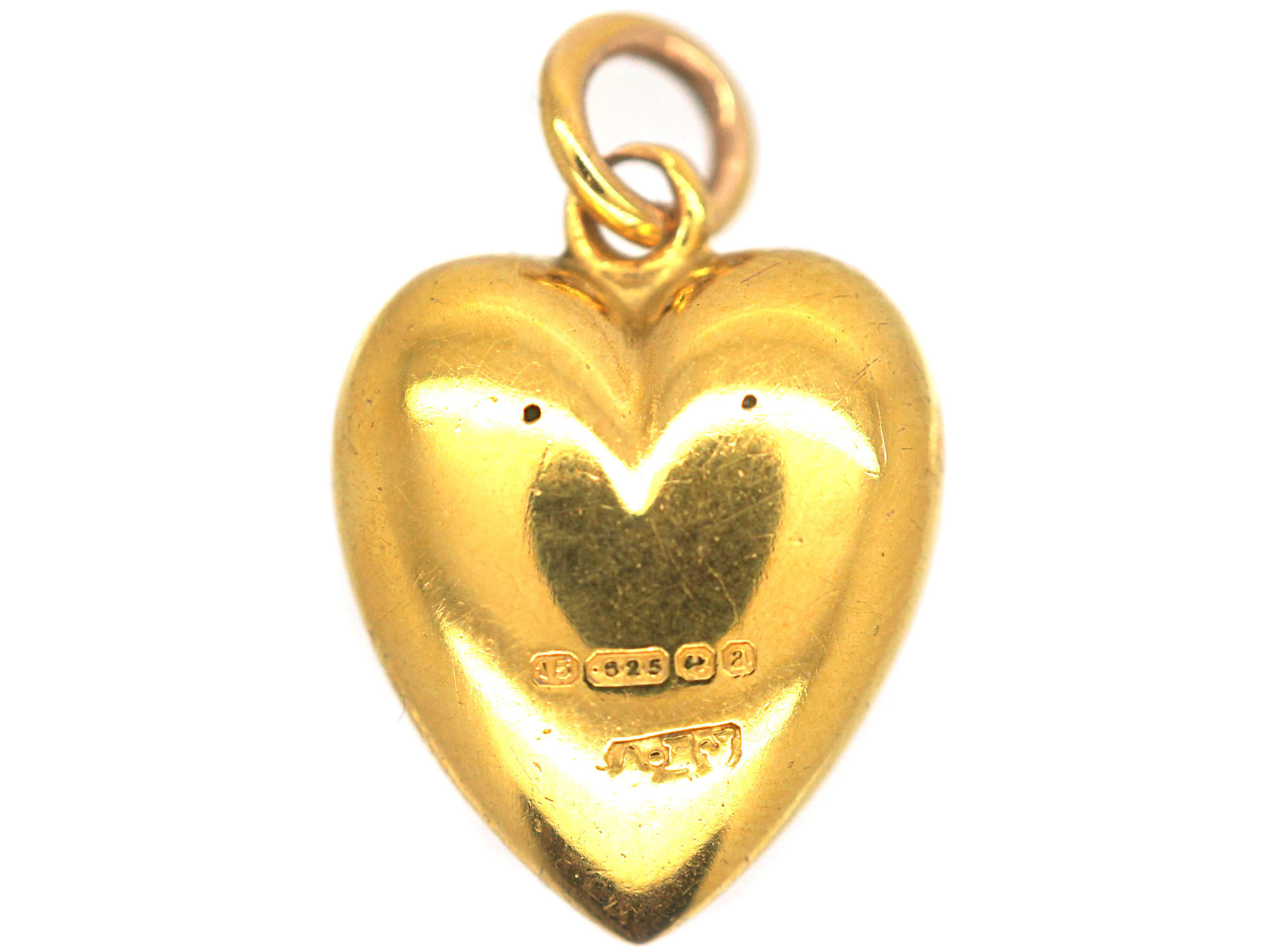 Edwardian 15ct Gold Heart Pendant (396/O) | The Antique Jewellery Company