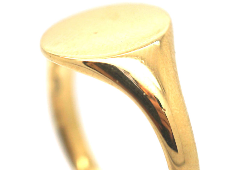 Art Deco 18ct Gold Plain Signet Ring