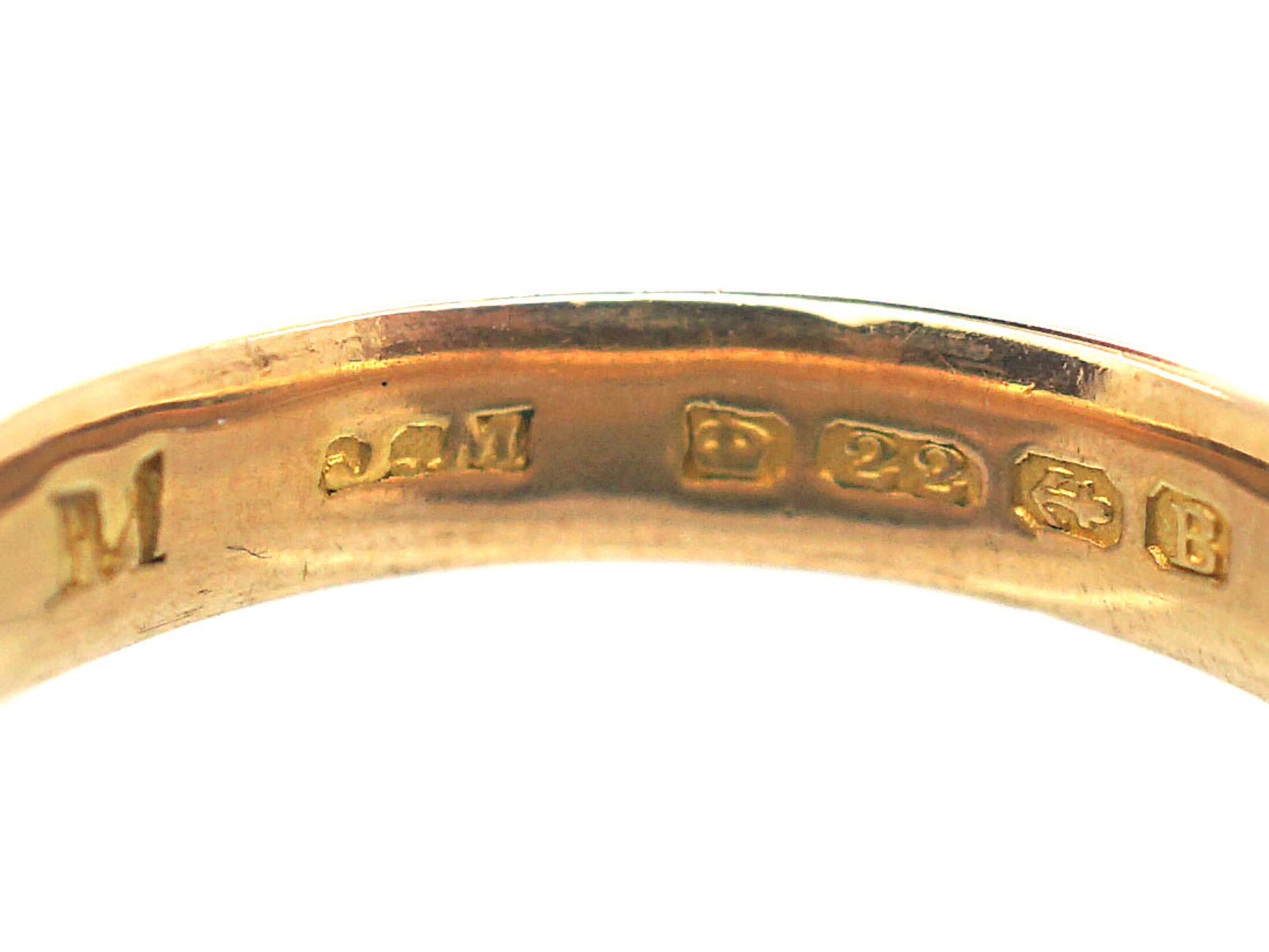 Art Deco 22ct Gold Wedding Ring (575P) | The Antique Jewellery Company