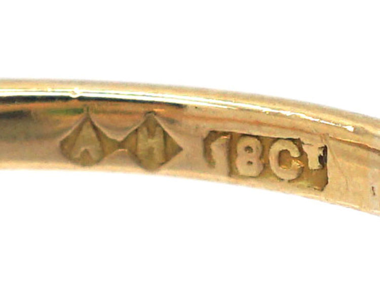 Edwardian 18ct Gold, Green Garnet & Diamond Ring