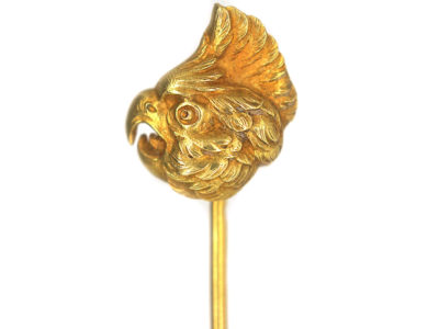 French 18ct Gold Cockerel's Head Tie Pin