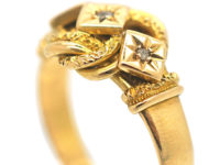 Edwardian 18ct Gold Knot Ring set with Three Diamonds