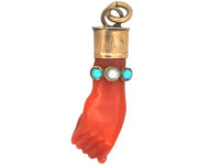Victorian Coral Hand Charm