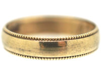 9ct Gold Wedding Ring with Decorated Edge