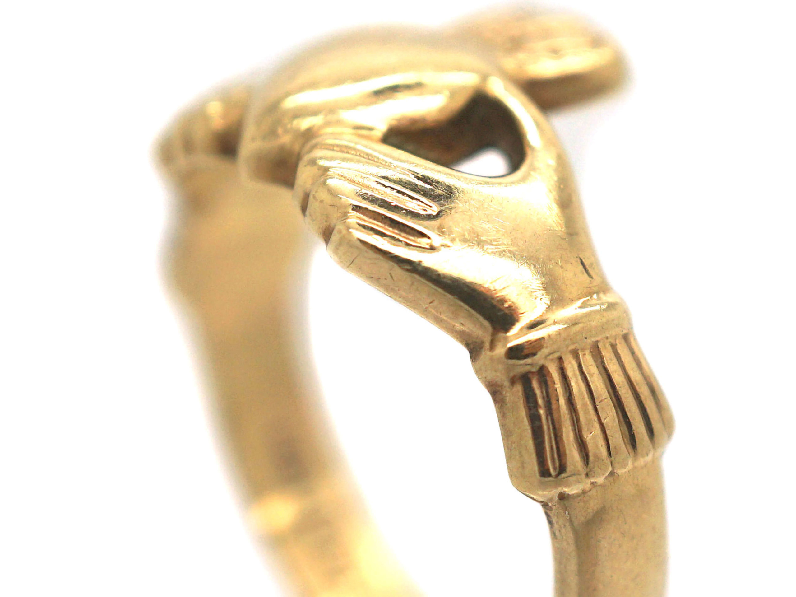 9ct Gold Claddagh Ring (559P) | The Antique Jewellery Company