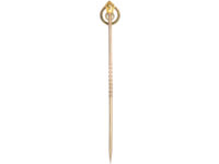 Edwardian 15ct Gold Pearl Tie Pin