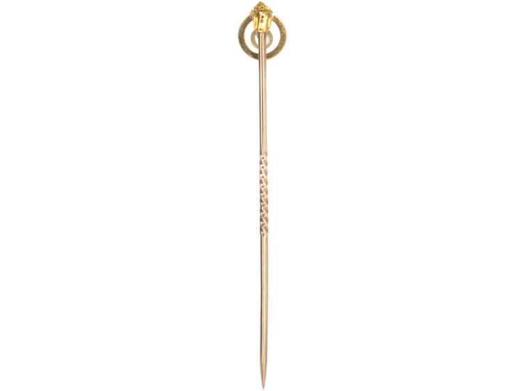 Edwardian 15ct Gold Pearl Tie Pin
