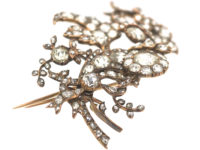 Early 19th Century 15ct Gold,  Rose Diamond Large Floral Spray Brooch