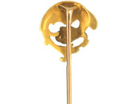 Art Nouveau 18ct Gold & Natural Pearl Winged Creature Tie Pin