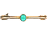Edwardian Tiny 9ct Gold & Turquoise Stock Pin by Murrle Bennett & Company