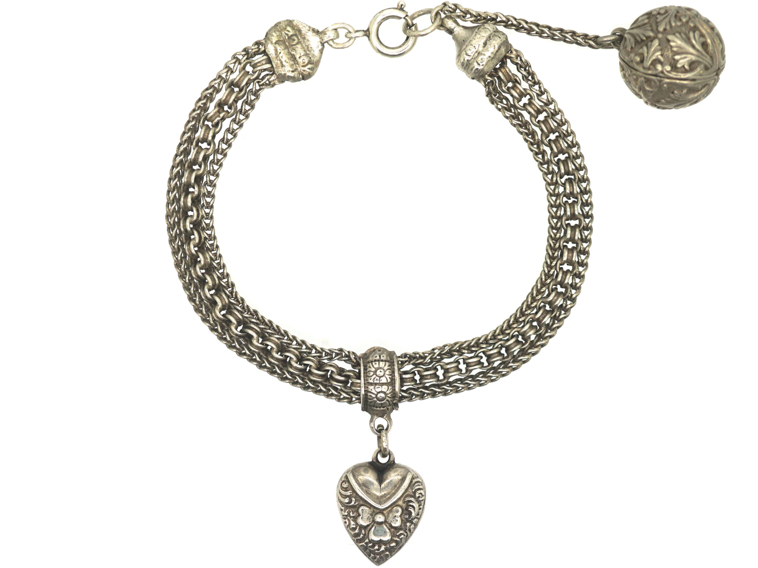 Victorian Silver Albertina Bracelet (926N) | The Antique Jewellery Company