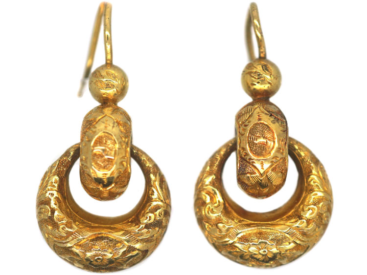 Victorian 15ct Gold Double Hoop Earrings