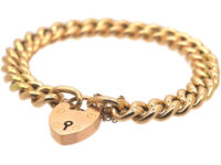 Edwardian 15ct Gold Curb Link Bracelet