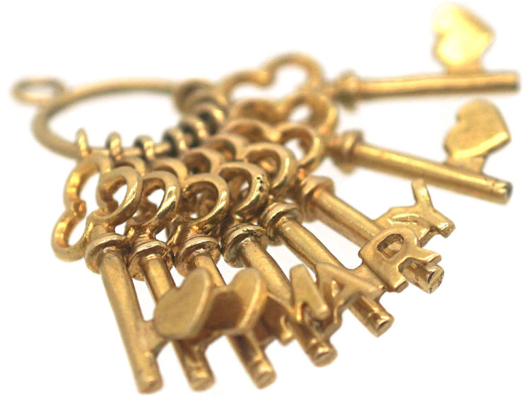 9ct Gold Keys Pendant Spelling Mary