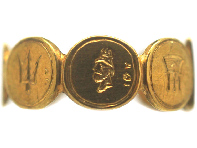 Georgian 18ct Gold Ring with Emblems of the Ionian Islands
