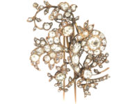 Early 19th Century 15ct Gold,  Rose Diamond Large Floral Spray Brooch