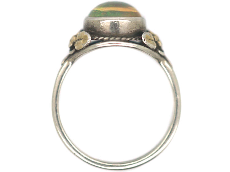 Arts & Crafts Silver & Gold, Water Opal Ring