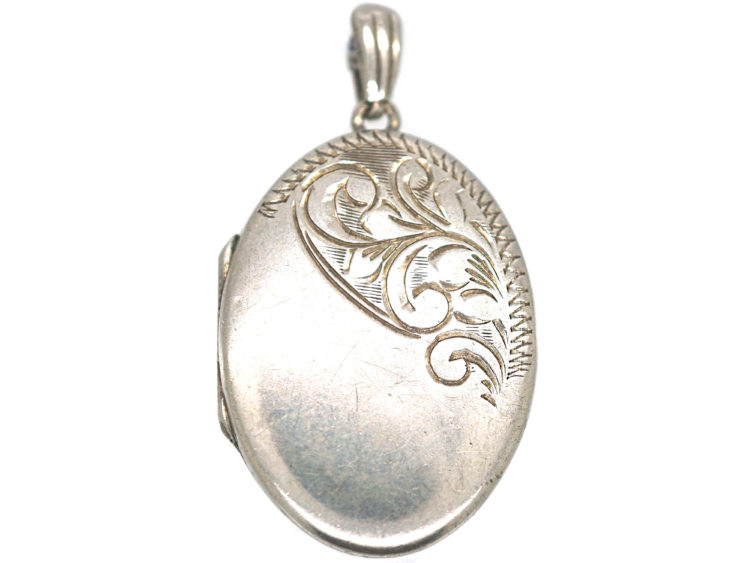 Silver Oval Locket 697P The Antique Jewellery Company Silver Oval Locket 697P The Antique Jewellery Company