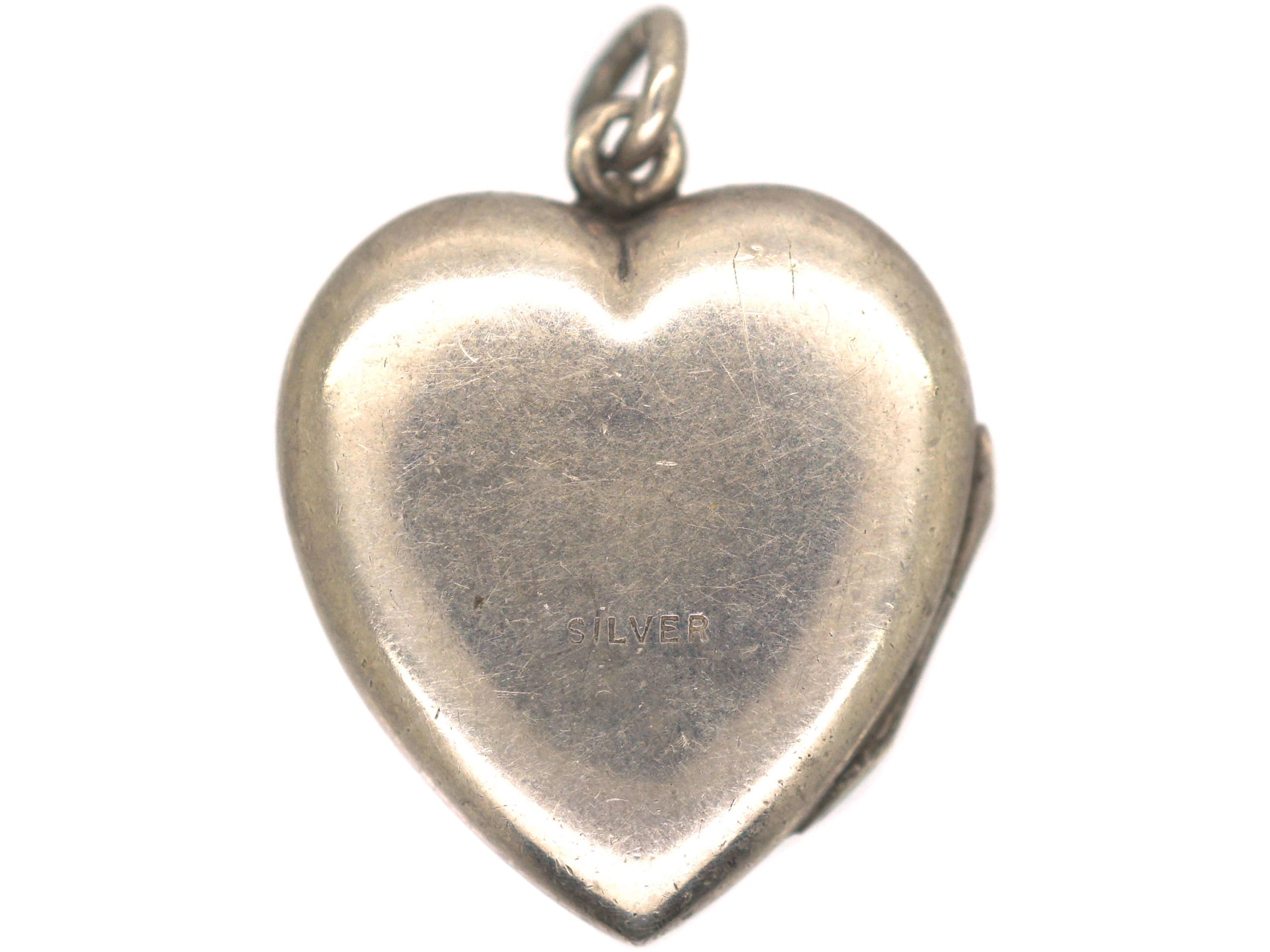 Silver Heart Shaped Locket with Engraved Leaf Motif (749P) | The ...