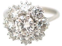 18ct White Gold Large Diamond Daisy Cluster Ring