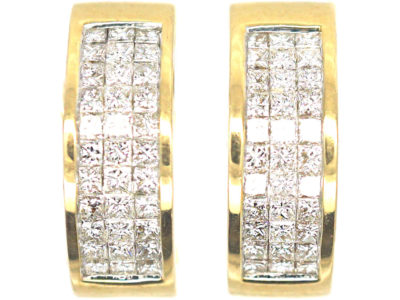 18ct Gold & Diamond Hoop Earrings