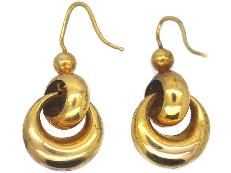 Victorian 15ct Gold Double Hoop Earrings