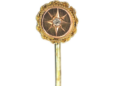 Victorian 9ct Gold Tie Pin set with a Paste