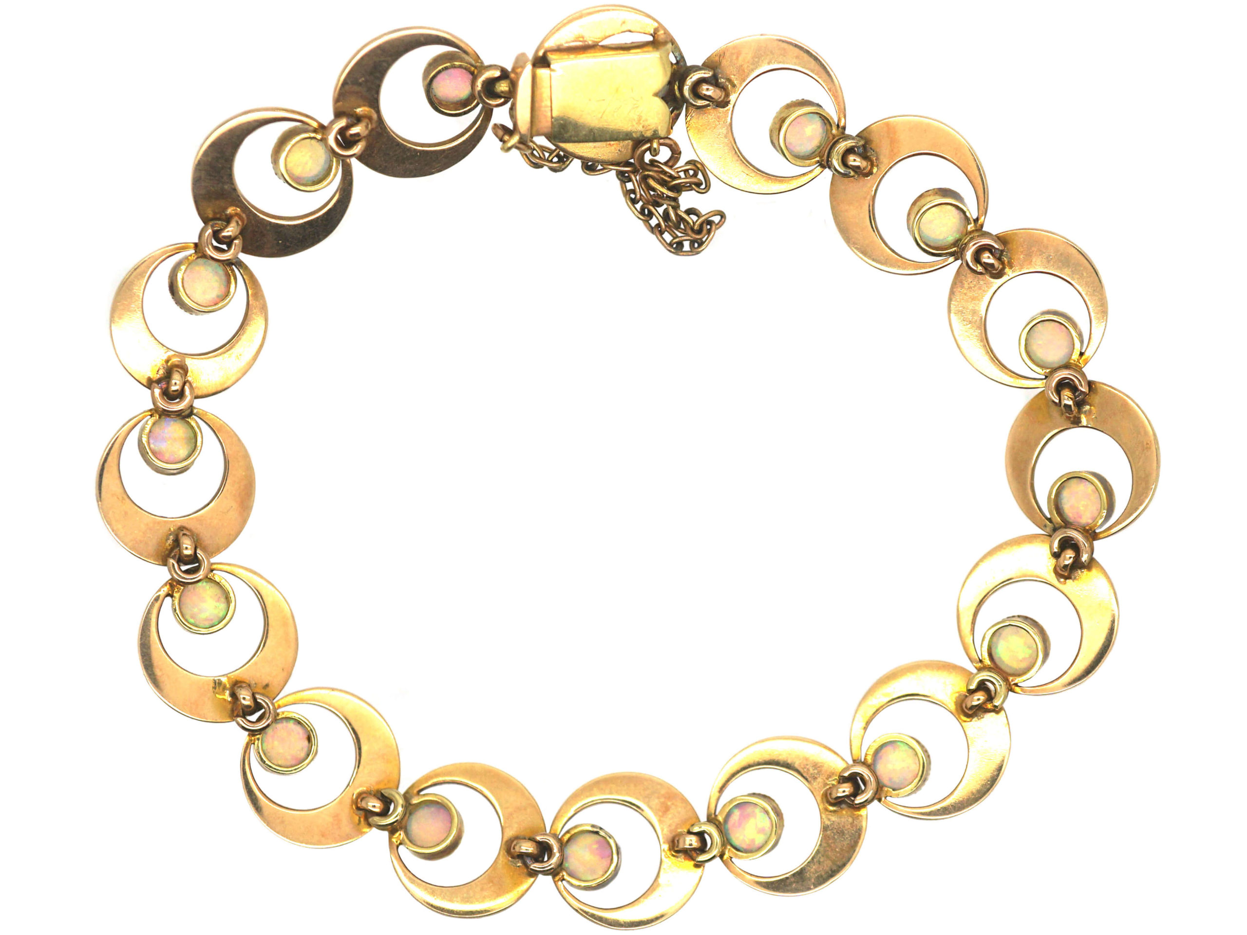 Edwardian 15ct Gold & Opal Interlinked Circles Bracelet (602P) | The ...