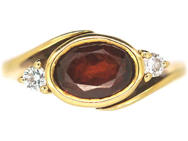 18ct Gold, Garnet and Diamond Ring