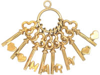 9ct Gold Keys Pendant Spelling Mary